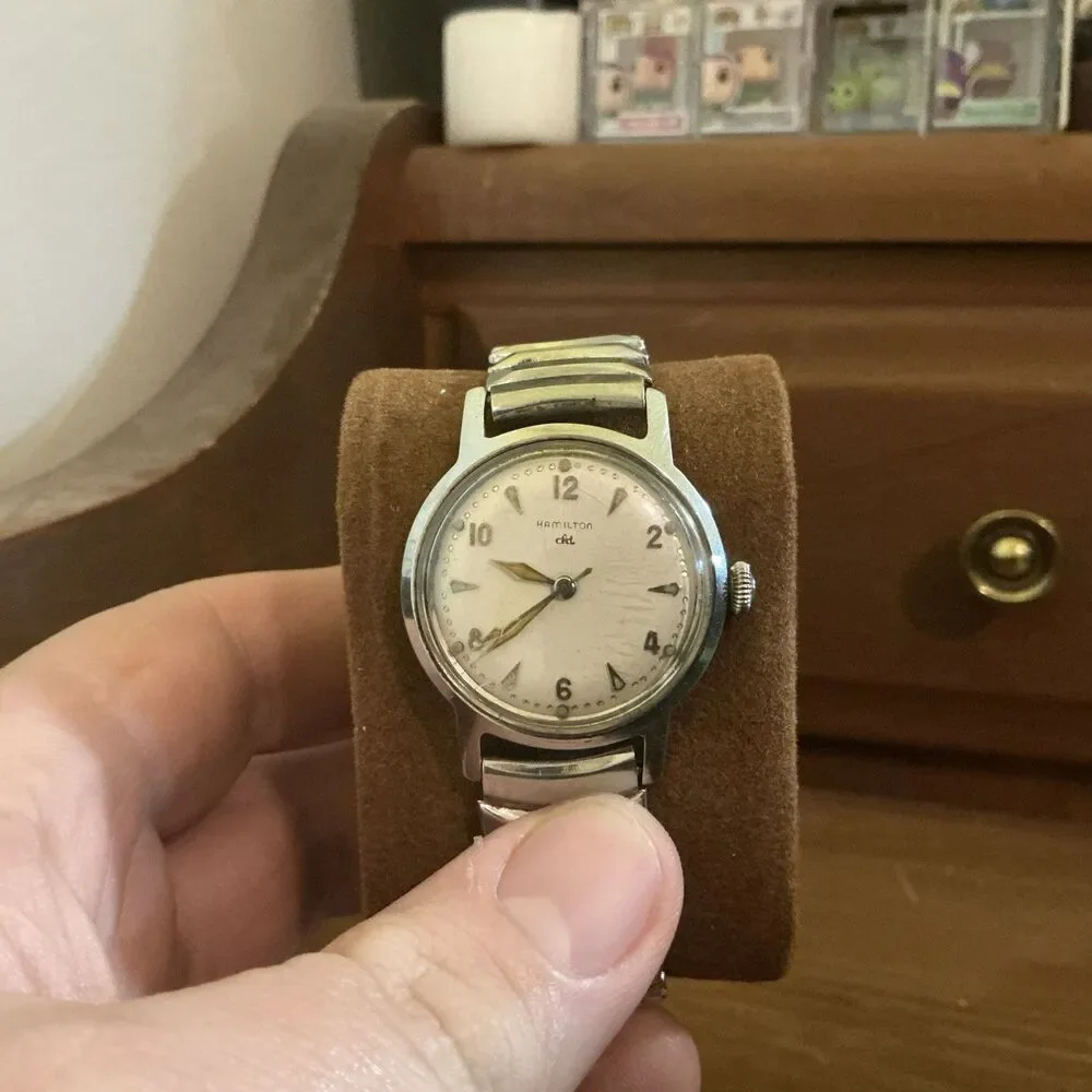Vintage 1950s Hamilton cld Stainless Steel - Beautiful Patina - Sealed Case